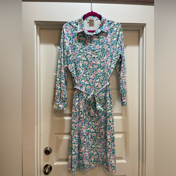Vintage “The Lilly” by Lilly Pulitzer Floral Shirt Dress SZ XL - Picture 2 of 13
